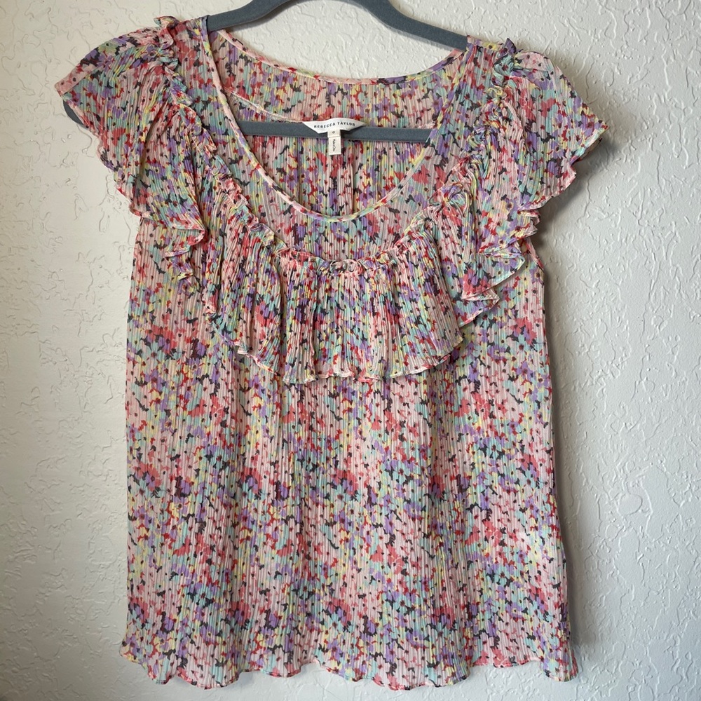 Rebecca Taylor Pink Floral Blouse